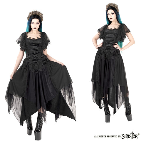 Skirt - Long - Velvet & Ribbon - Gothic skirt
