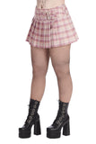 Skirt - Short Pleated - Tartan Pastel pink