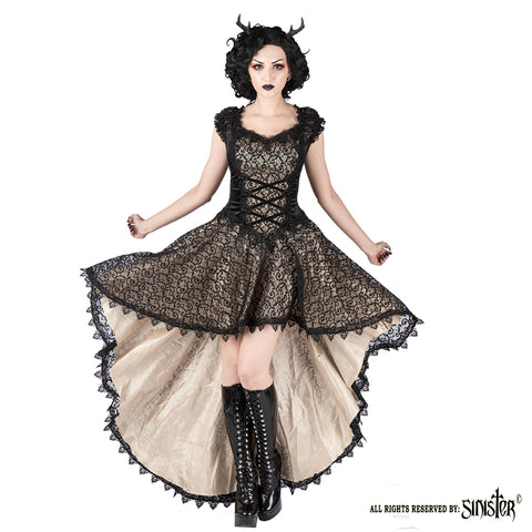 Dress - Long Hi Low - Soft Silky Ivory - Gothic dress
