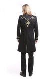 Coat - Gothic - Officer Style - Black and Gold