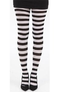 Tights - Striped - Black and White