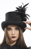 Hat-Steampunk-Gothic-Black - feathers