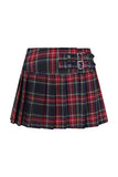 Skirt - Short Pleated - Tartan - Red/Black