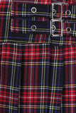 Skirt - Short Pleated - Tartan - Red/Black