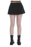 Skirt - Short Pleated - Black Pinstripe