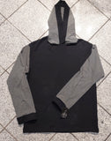 Top-Long Sleeve-with Oversized Hood - Black / Grey - Men