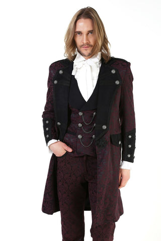 Coat-Aristocrate-Gothic-Black & Bordeaux