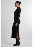 Dress - Long Sleeve - Black Rib
