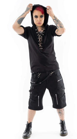 Top - Unisex - Hood & lace efx