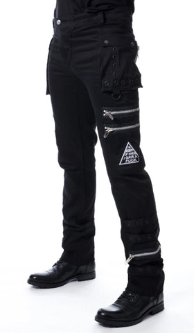 Trousers - Black with Zips