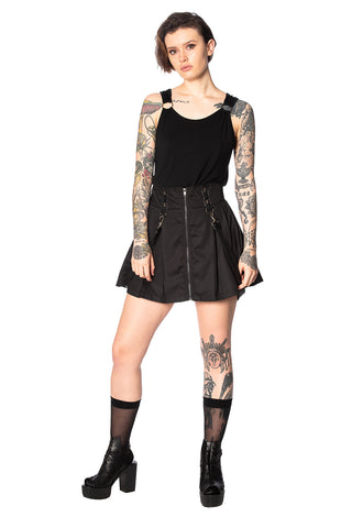 Skirt - Black Mini skirt with Straps
