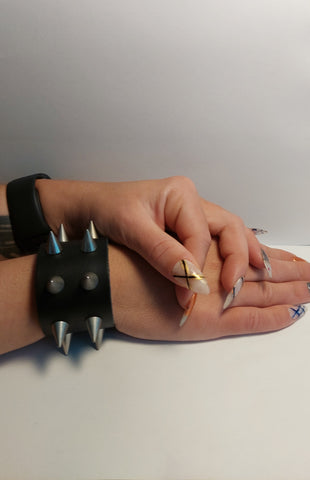 Wristband - Screw Cone small Studs 2 row