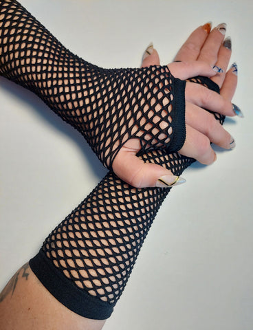 Gloves - Black FishNet - 2 finger