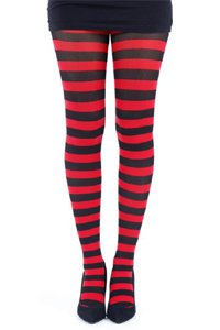 Tights - Striped - Black and Red