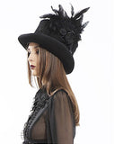 Hat-Steampunk-Gothic-Black - feathers